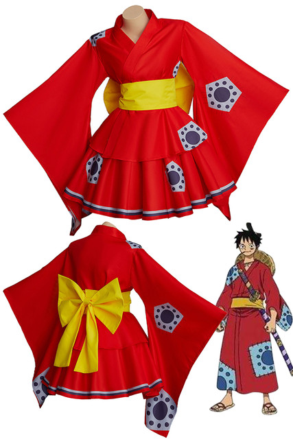 Lolita Monkey Luffy Cosplay Mulheres Traje Anime One Piece Wano